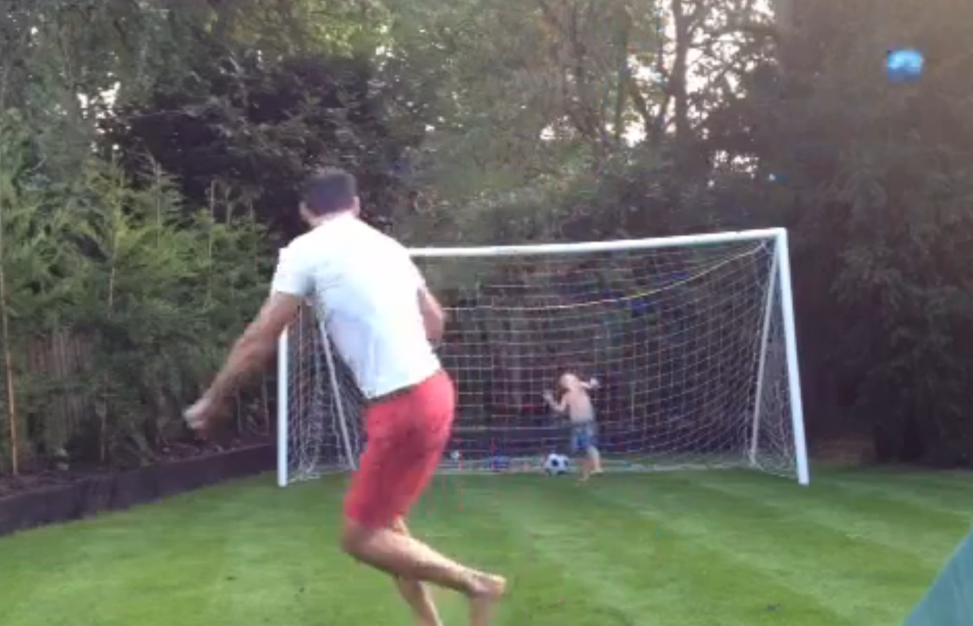 Fotboll, Son, Nerskjuten, Pappa